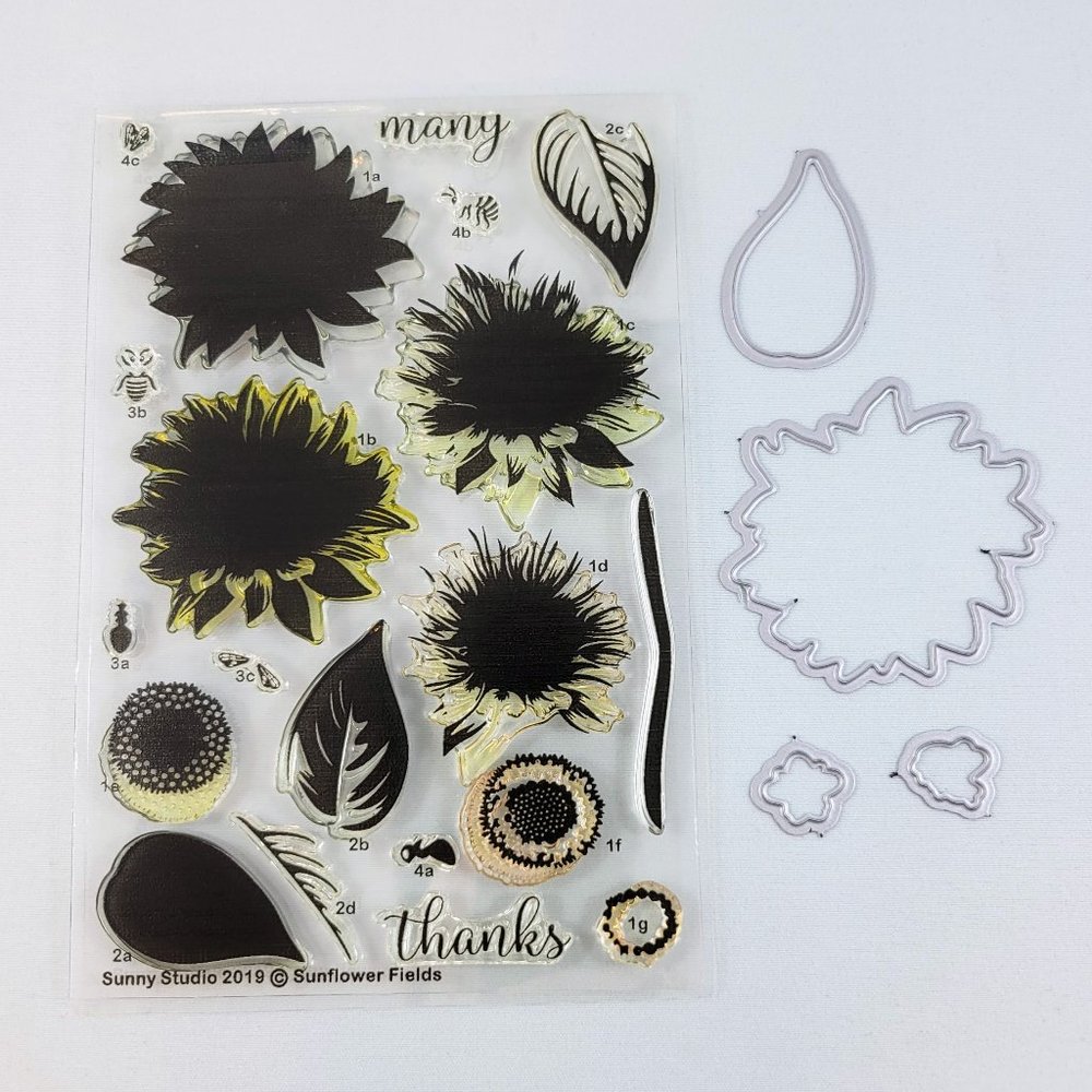Sunflower Fields Stamps And Dies Sunny Studio Flowers Crafts Card Making Scrapbo